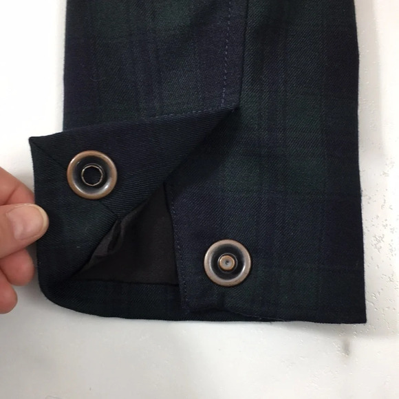 Cabi Hunter Green Navy Plaid Tartan Moto Zip Jacket Womens 8 - Picture 9 of 15